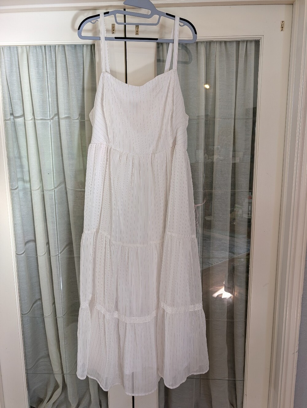 Torrid White With Gold Stripe Maxi Dress
